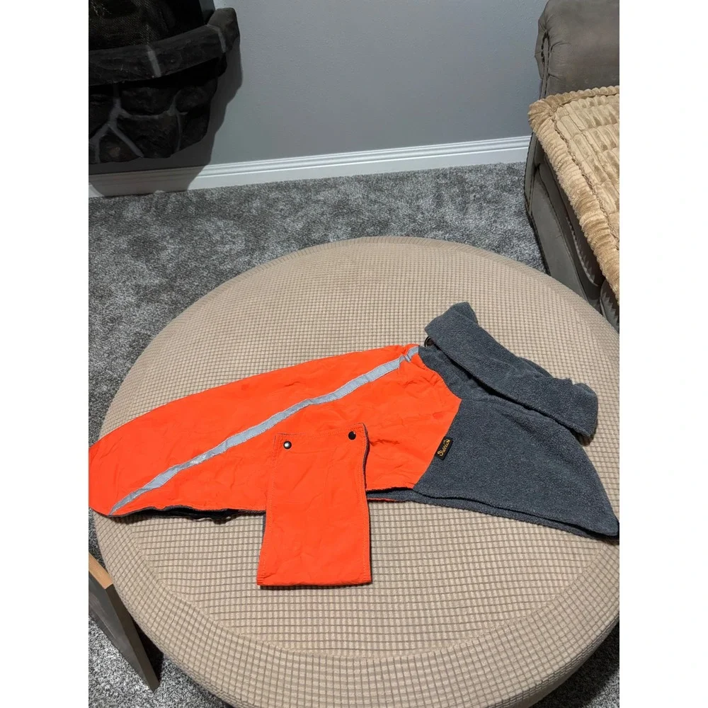 Dog Wear Orange Reflective Fleece Lined Dog Coat Jacket with  Neck60-70 lbs